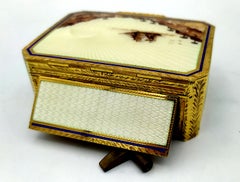 Box handgemalte Miniatur auf Guilloche und musikalische Bewegung von Reuge S.A. innen