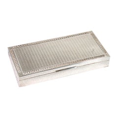 Box in 800 Silver and Wood, Cigarette Case or Jewelry Box, Italy, Mid-20th C