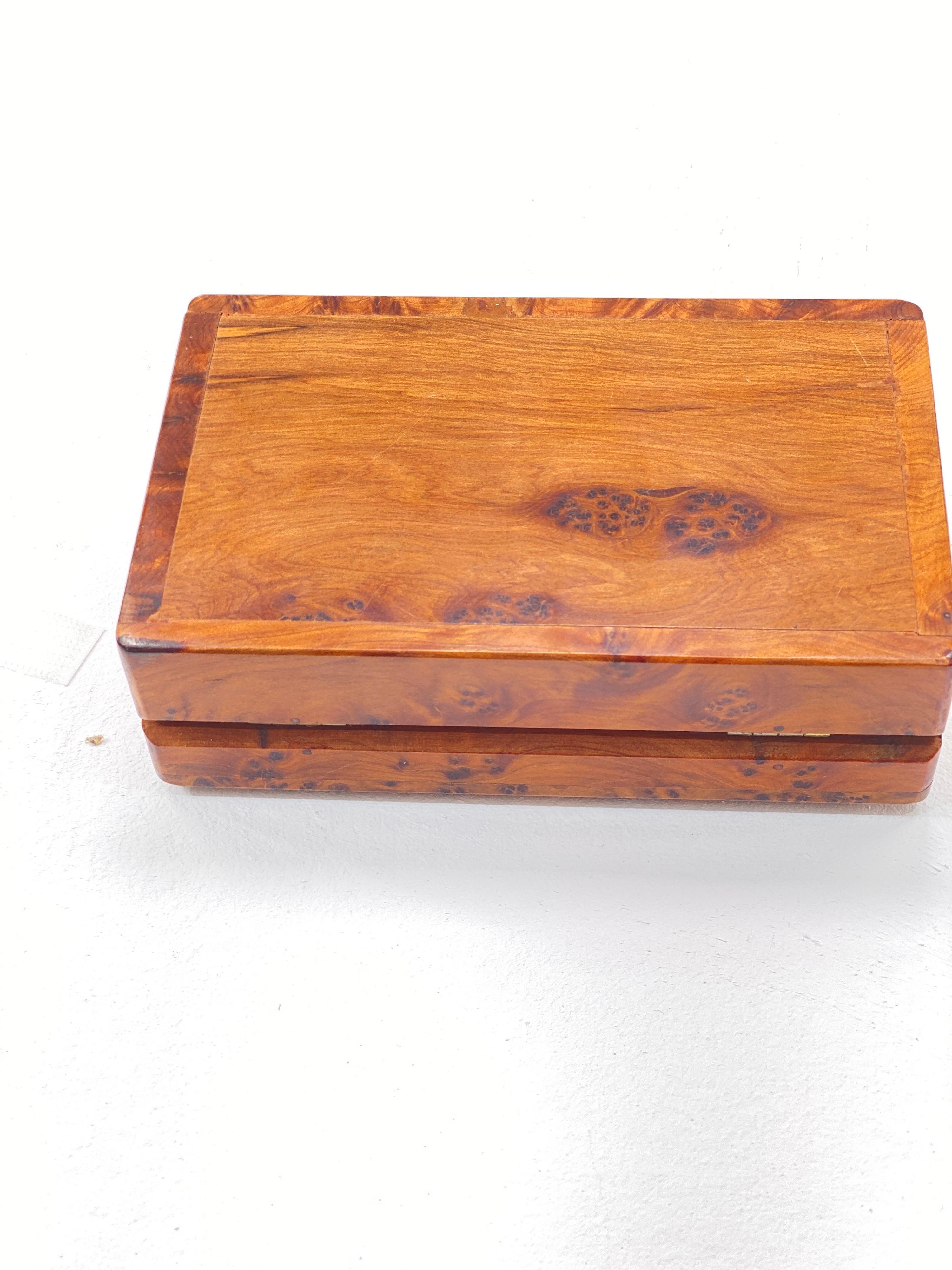 French Box in Burled Wood, Brown Color, France, xx Century