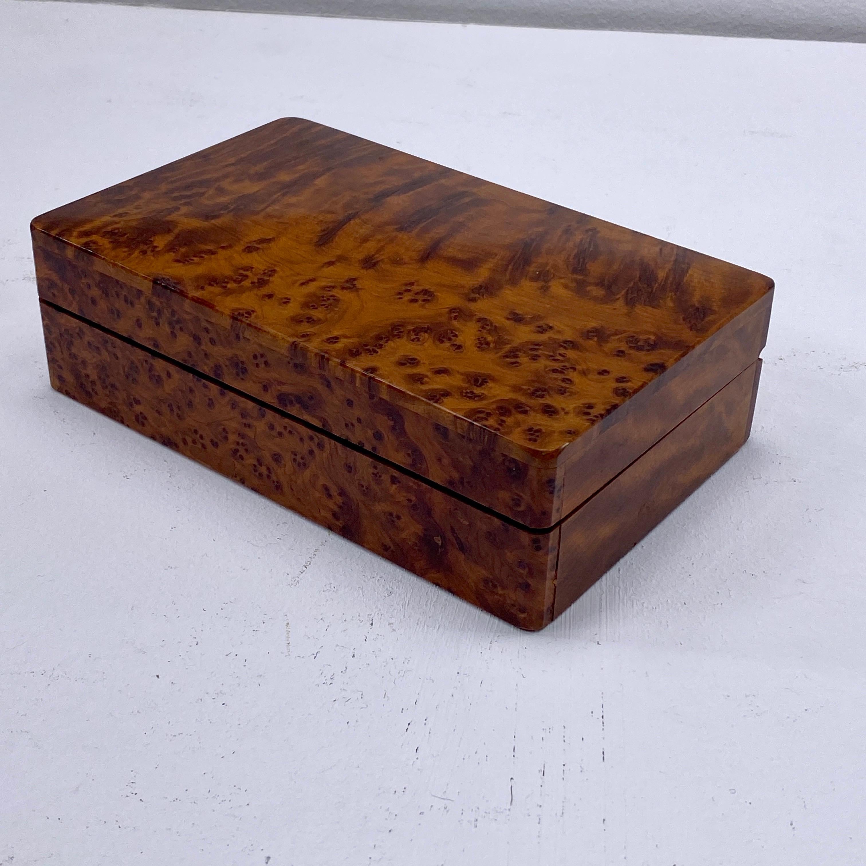 Late 20th Century Box in Burled Wood, Brown Color, France, xx Century