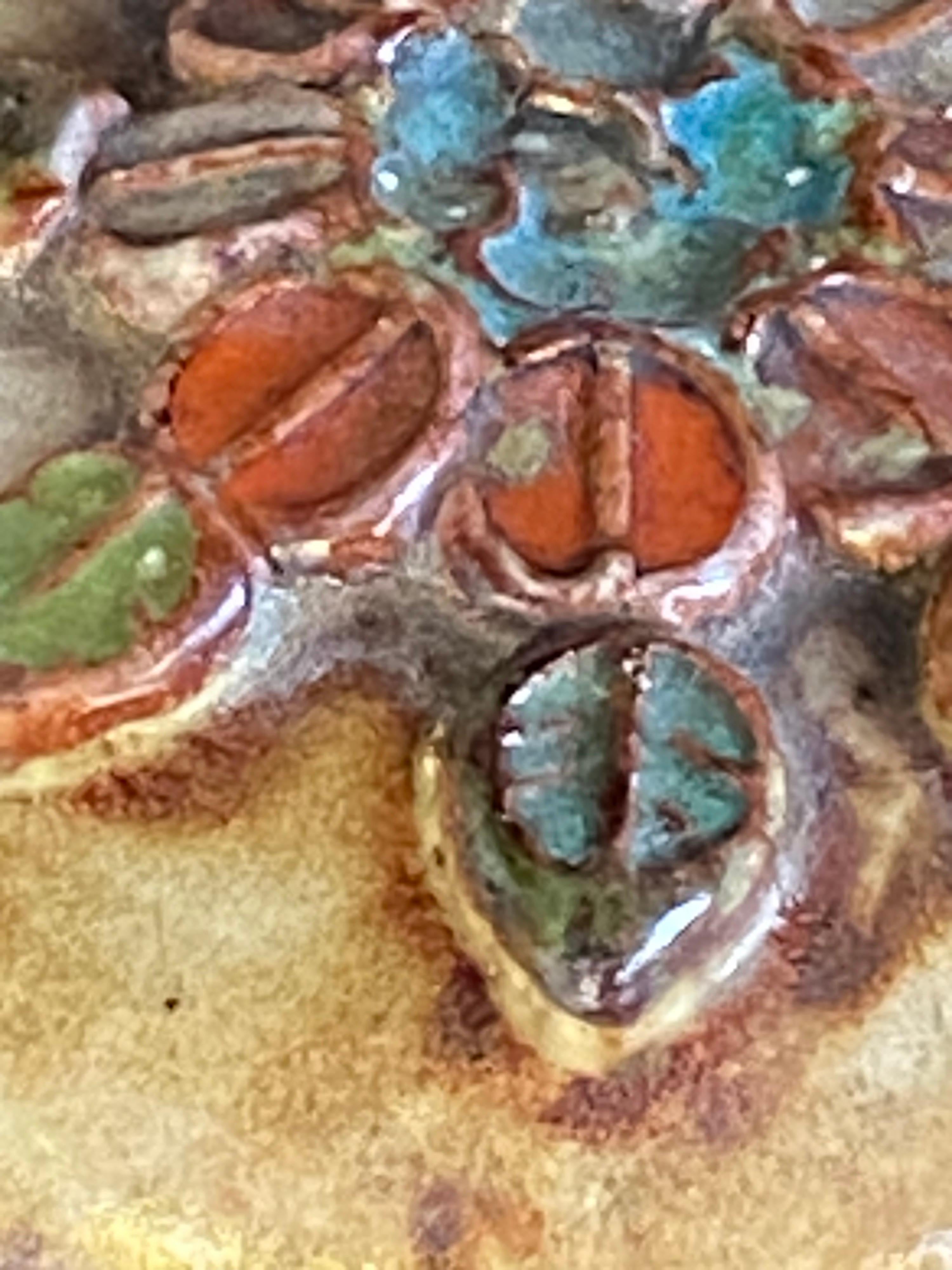 Box aus Keramik mit Blumendekor-Muster im Zustand „Gut“ im Angebot in Auribeau sur Siagne, FR