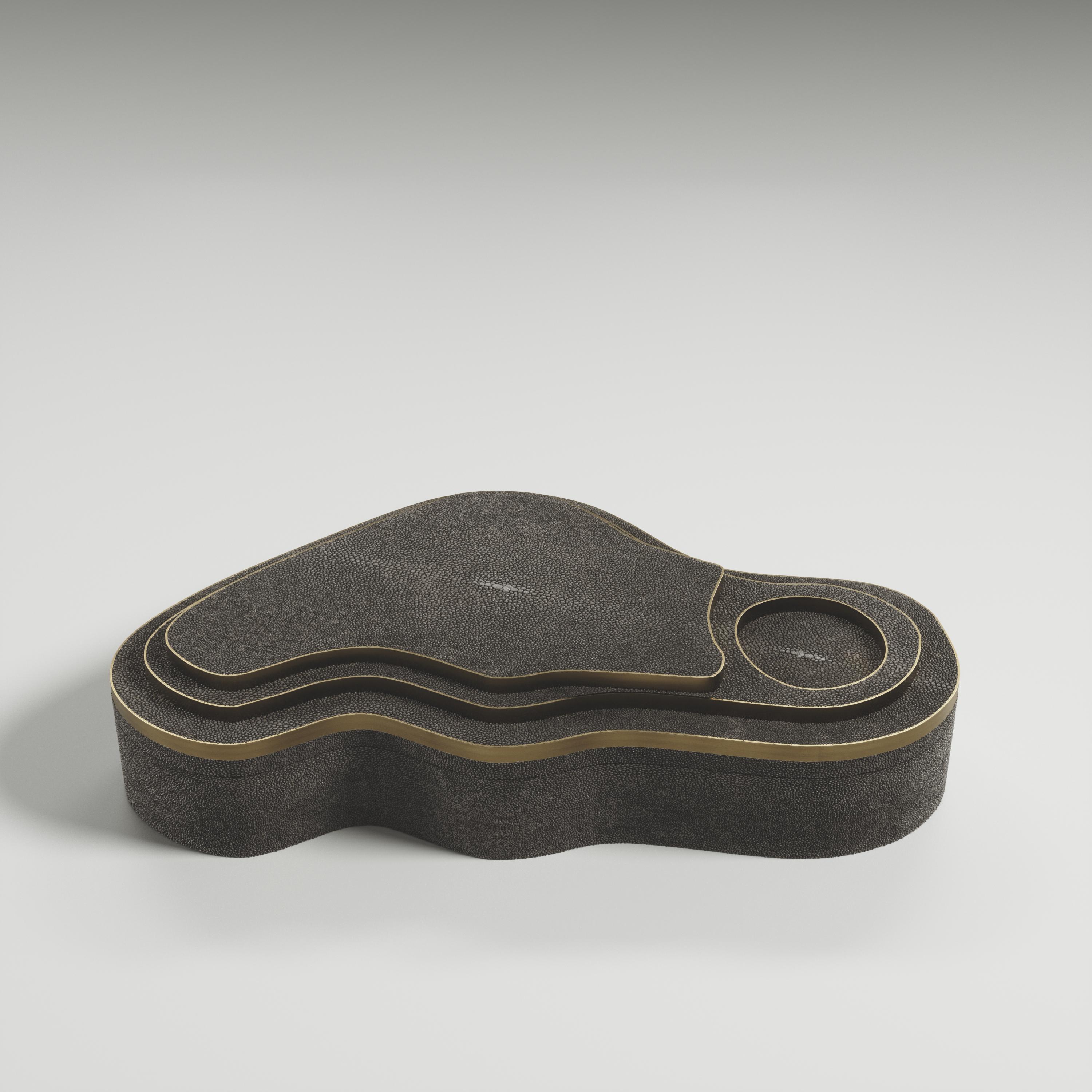Box aus schwarzem Kohlegrün mit Bronze-Patina-Messing von Kifu Paris (Handgefertigt) im Angebot