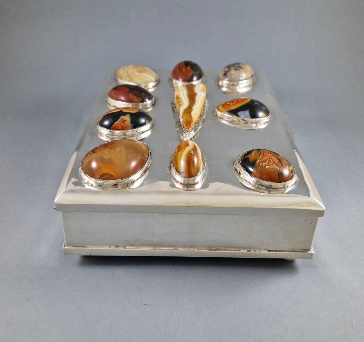 Caja de plata de ley y piedras duras Plata esterlina