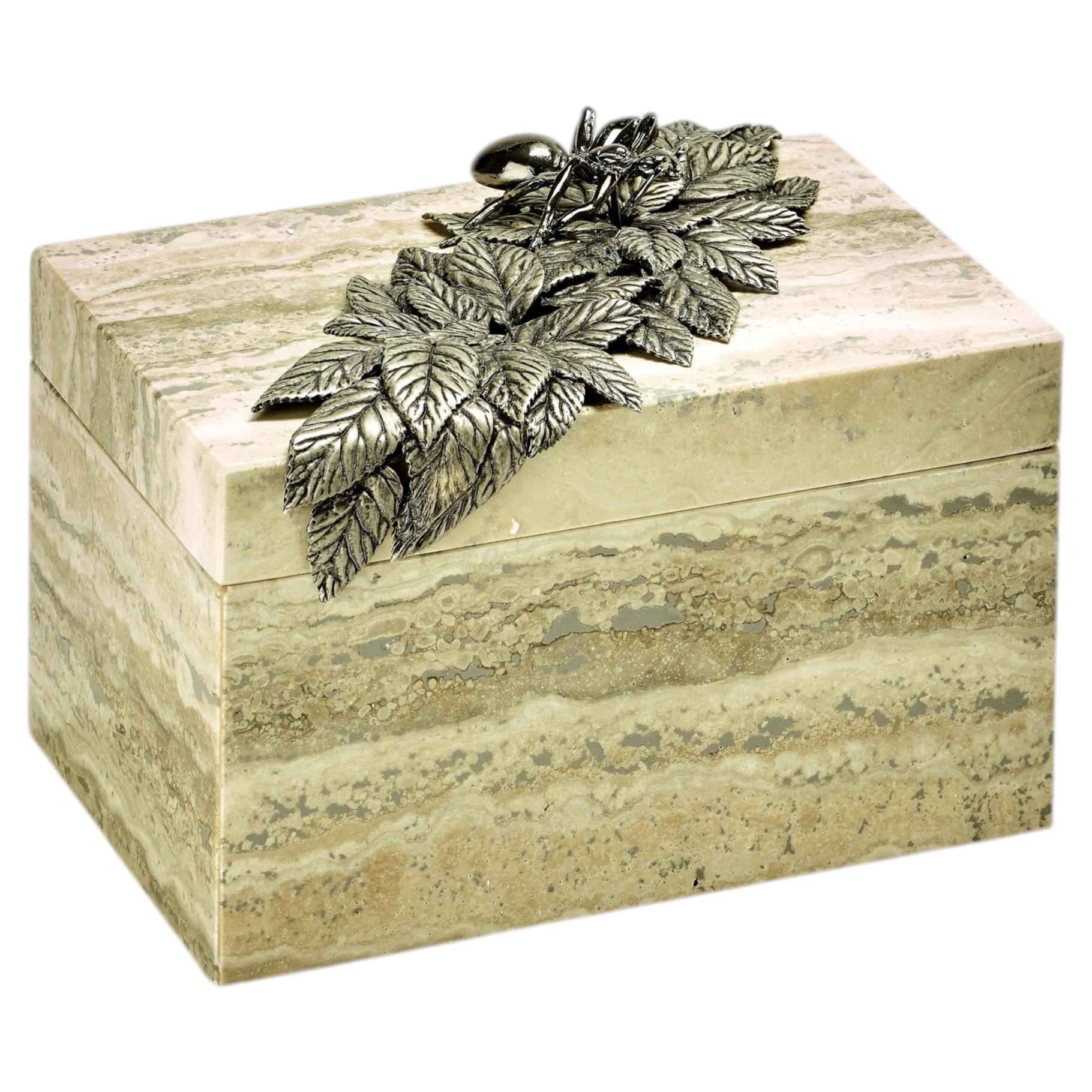 Box in Travertino Grey Anne, “Myrmex” by Giansanti Home x Bernard Delletrez For Sale