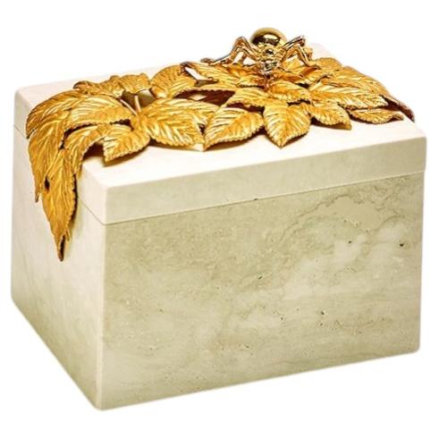 Box in Travertino Navona, “Myrmex” by Giansanti Home x Bernard Delletrez For Sale
