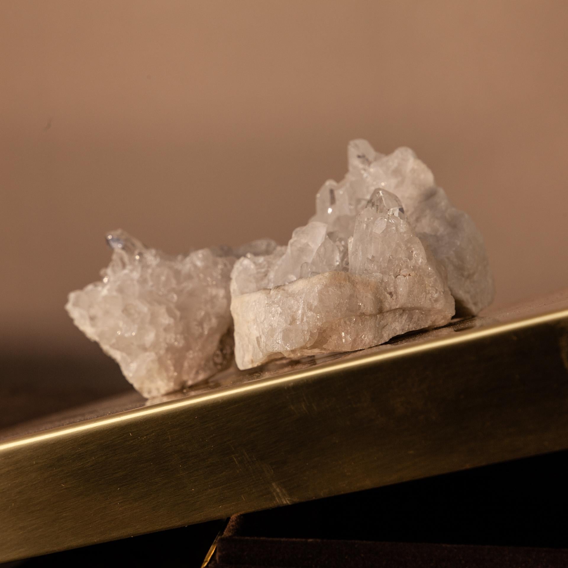 Box Is Solid Brass with Quartz Minerals Decorative Elements For Sale 4