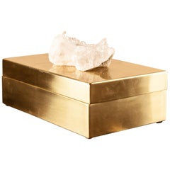 Box Is Solid Brass with Quartz Minerals Decorative Elements