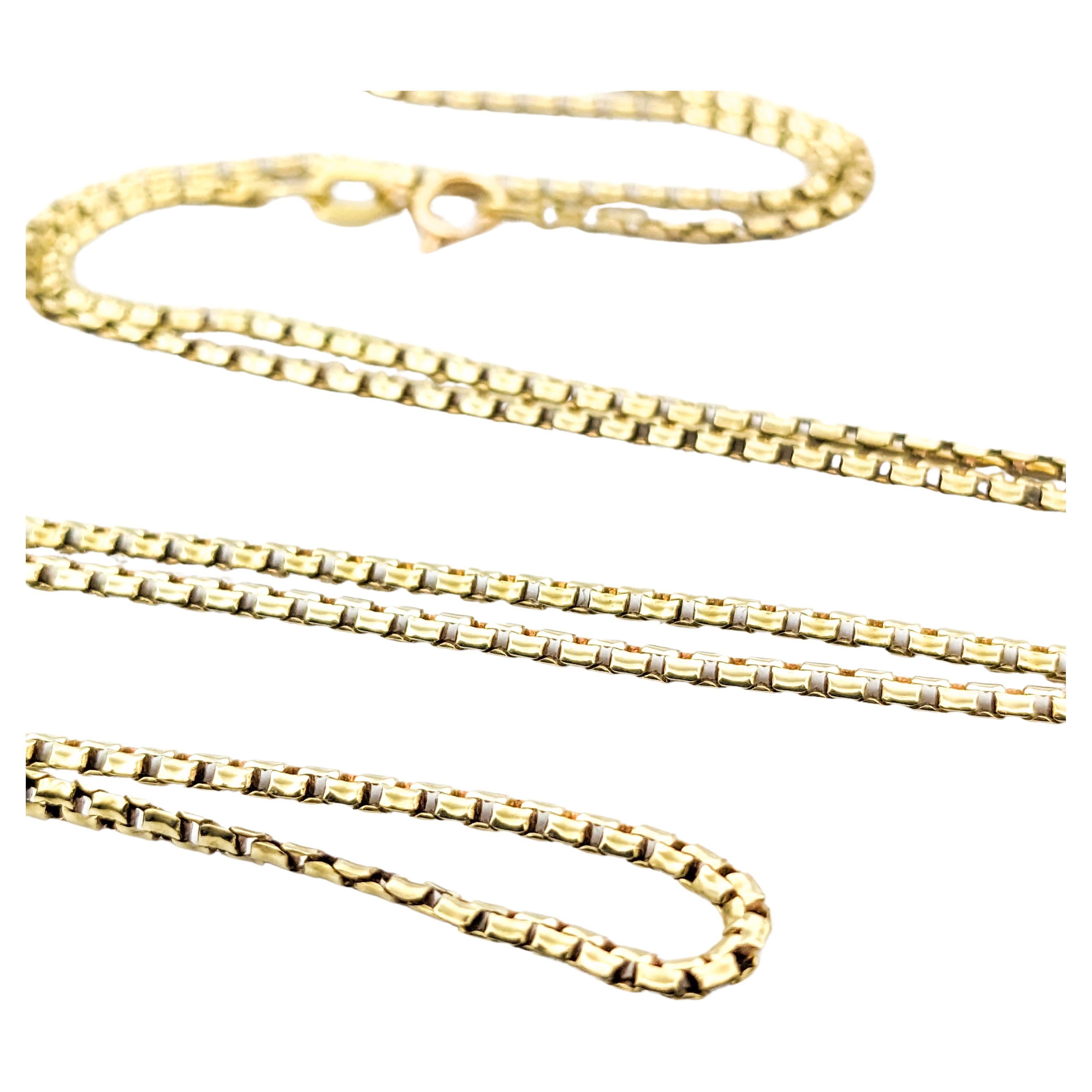 Box Link Design Necklace In Yellow Gold For Sale