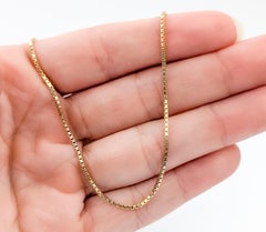 Collar Box Link de Oro Amarillo de 14k