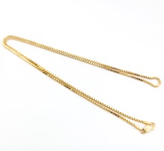 Box Link Necklace in 14k Yellow Gold