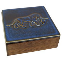 Box Made In Rosewood With A top Made Of Ceramic From 1960s