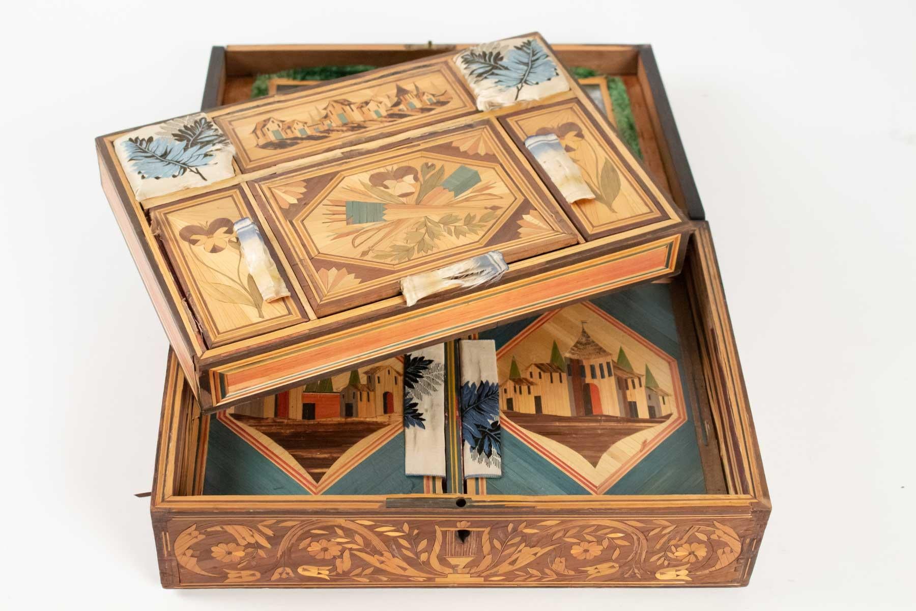 Box Marquetry Straw, Mid-19th Century, Antiquity, France 6