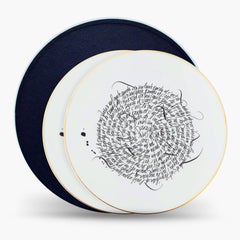 Box of 2 Dinner Porcelain Plates With Gold Collection Rue de Paradis