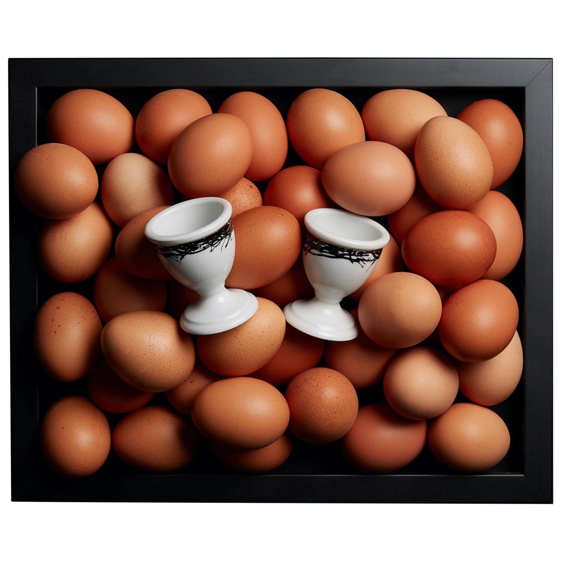 Box of 2 Egg Cups Model "Black and White" For Sale