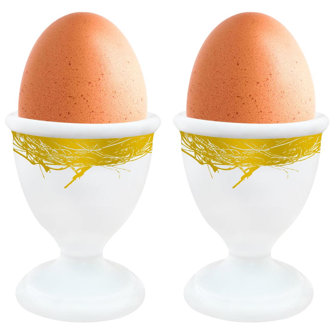 Large Collection of Egg Cups in Porcelain, Total of 88 Pcs, Different