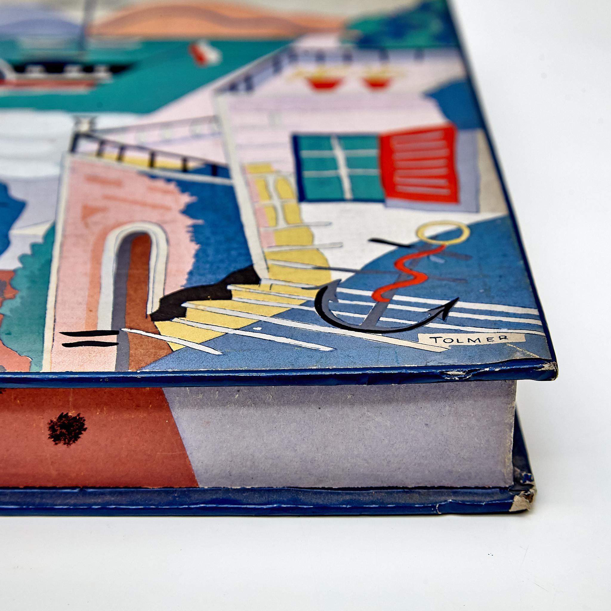 Boîte à chocolats peinte à la main par Alfred Tolmer, vers 1930 en vente 3