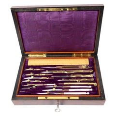 1850 Antique Drawing Instruments Set sold by Papeterie Henri Eloy in Peronne 