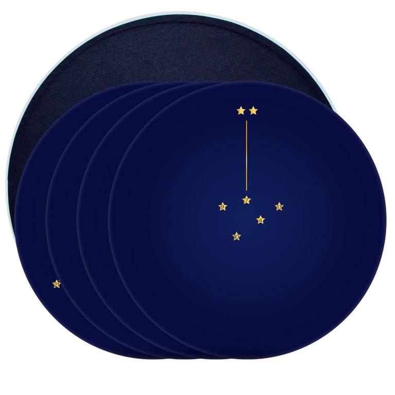 Box of 4 Dinner Porcelain Plates Collection Constellation at 1stDibs