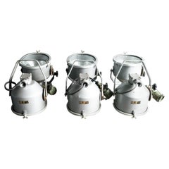 Box Set of 6 Military Runway Lamps of Eastern European Origin