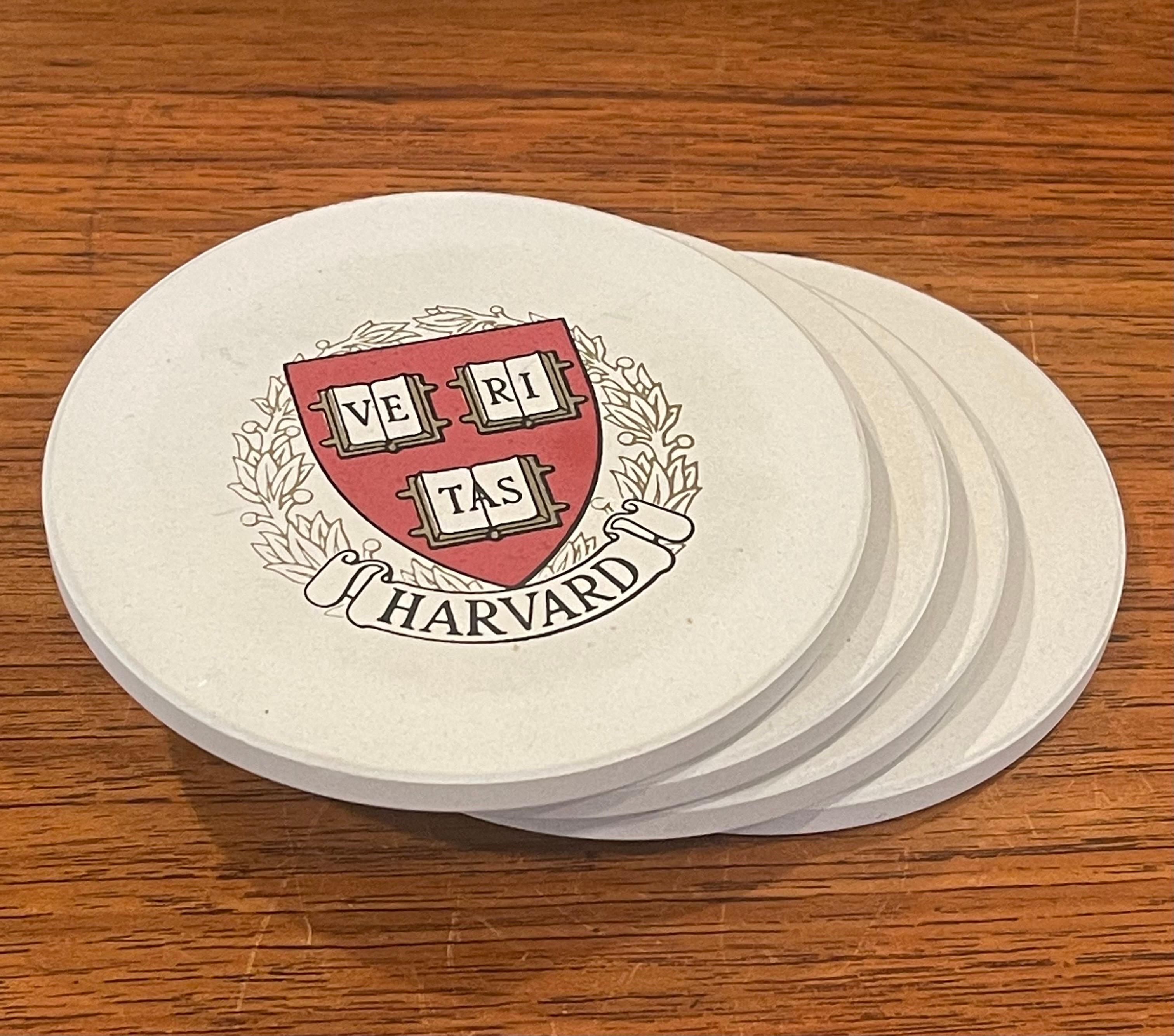 Box Set of Four Harvard University Stone Drink Coasters For Sale 4