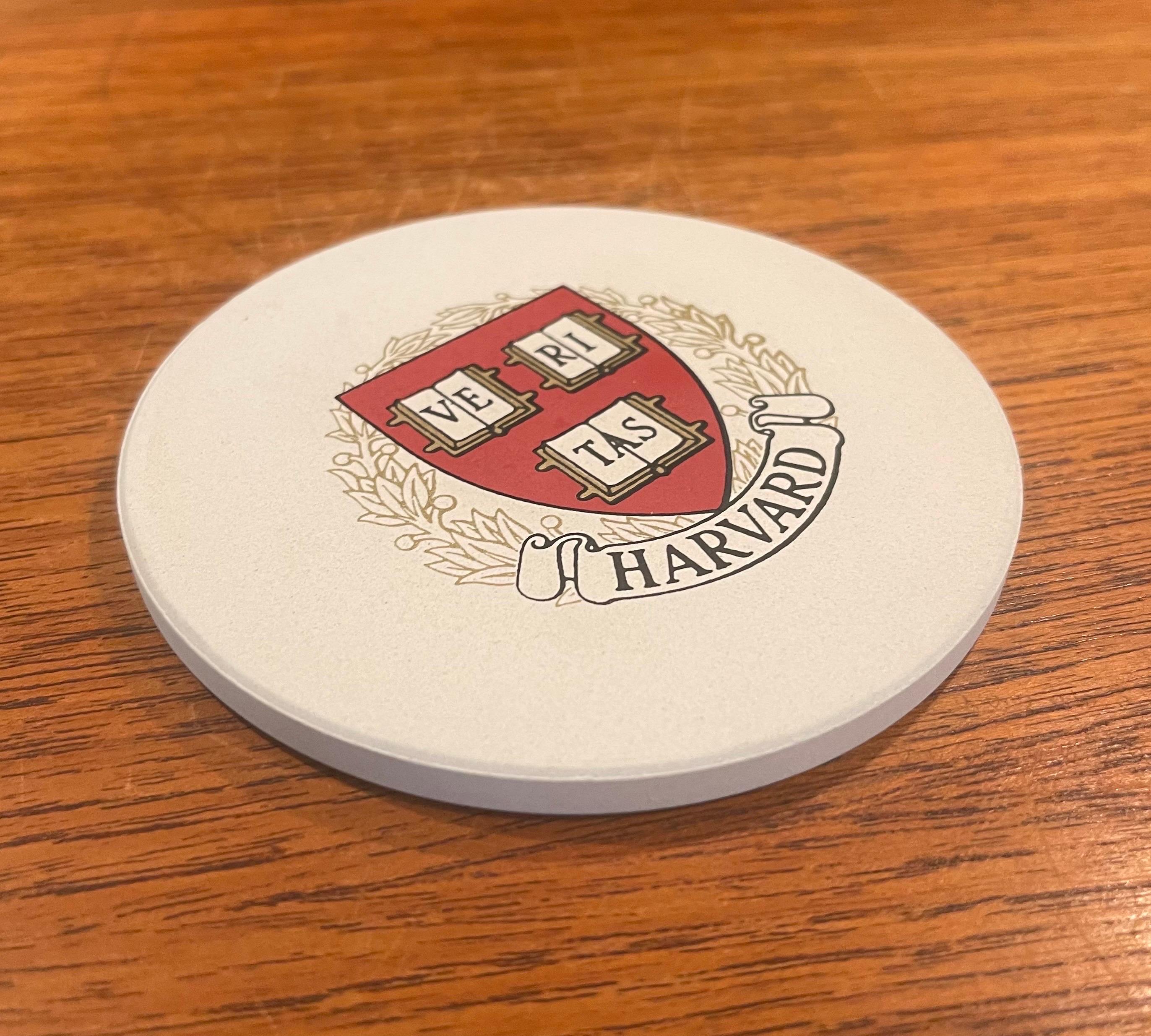 Box Set of Four Harvard University Stone Drink Coasters For Sale 1