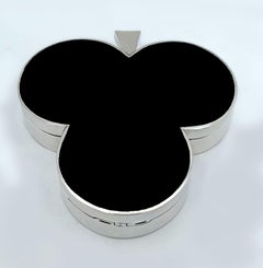 Box shaped “flowers” playing card suit black fired Art Deco style Salimbeni