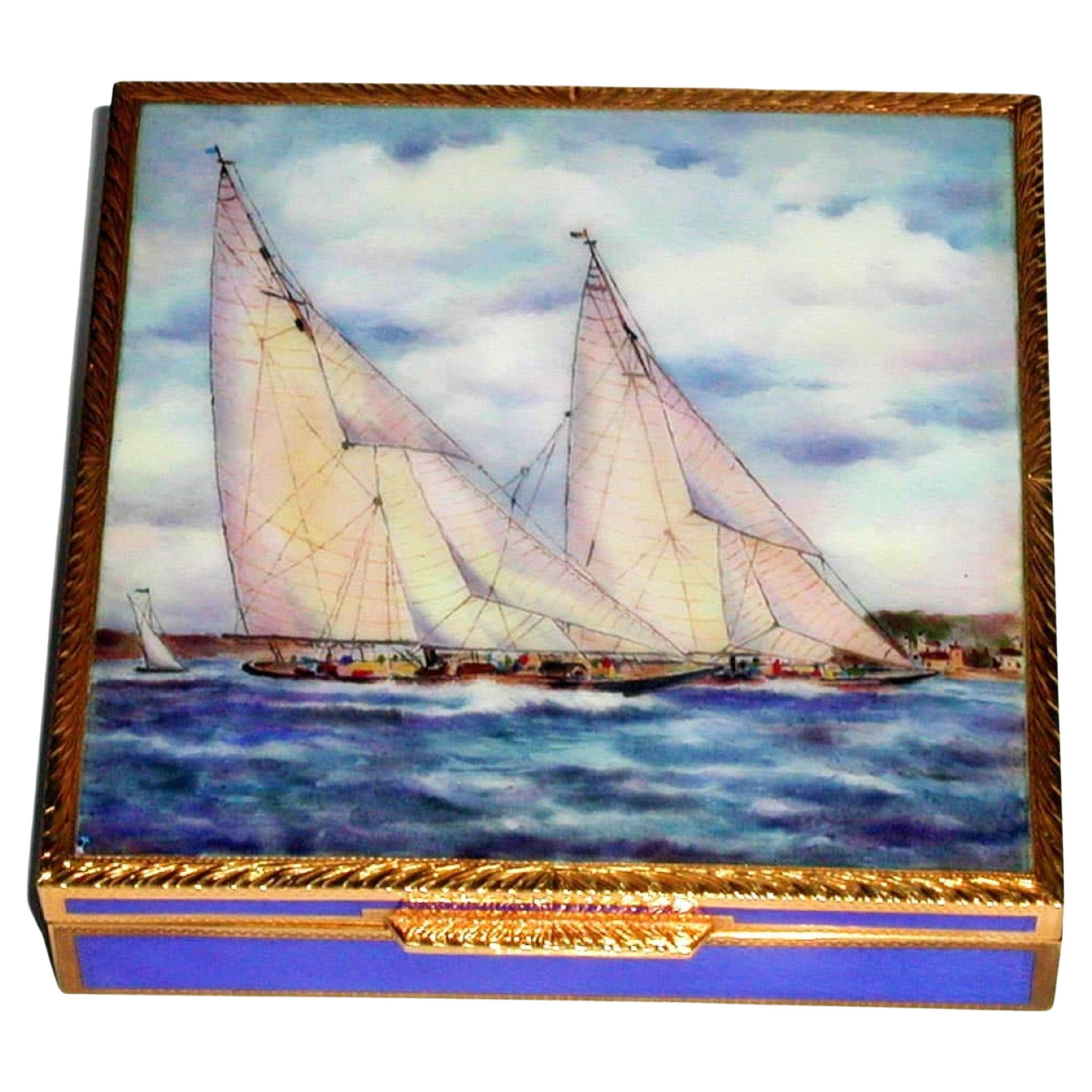 Silver Enameled Box by Rudolf Steiner, 1899 with a Miniature Painting