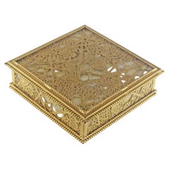 Box Tiffany studios glass and gilt bronze