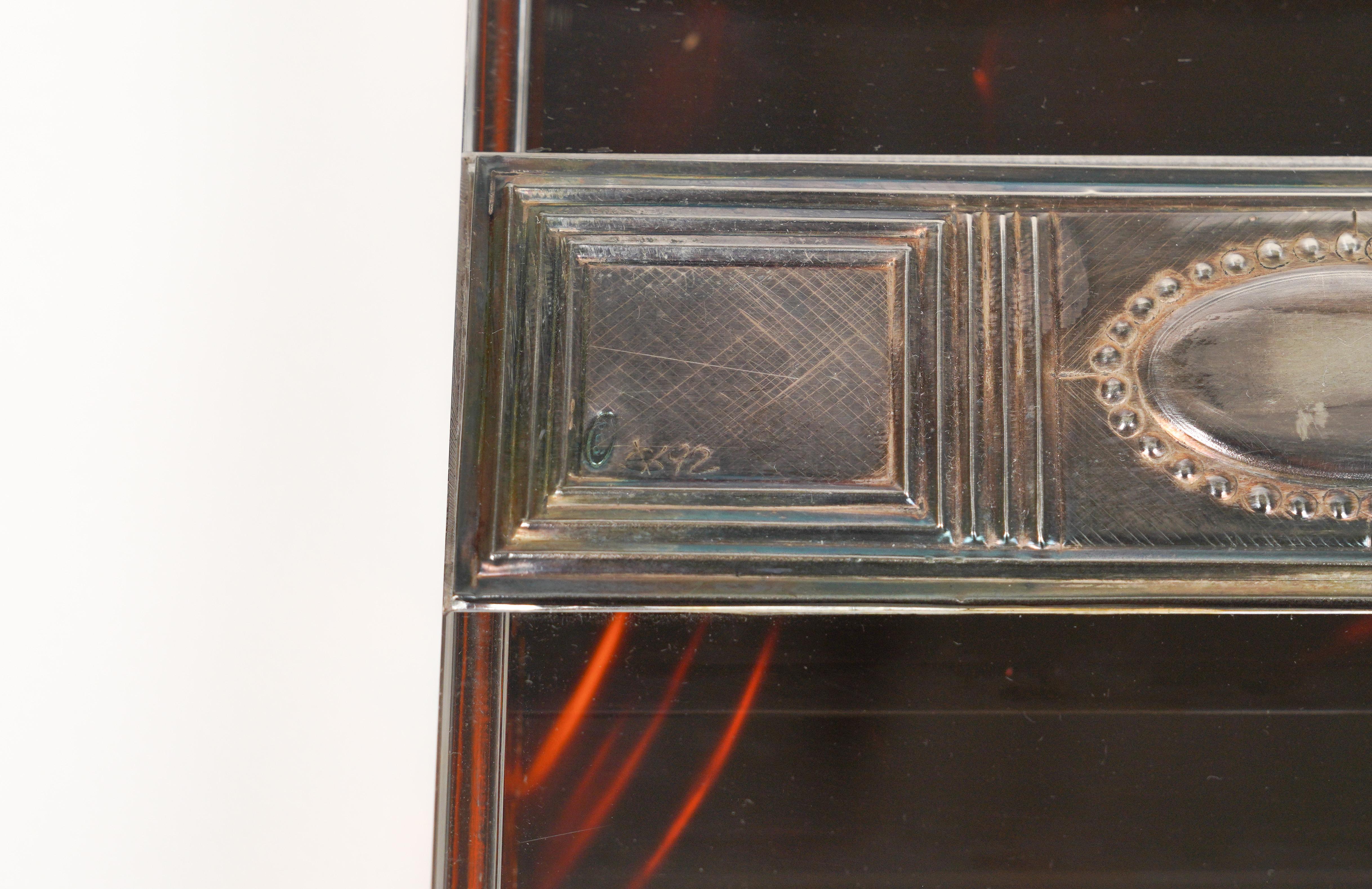 Box Tortoiseshell Effect Lucite and Silver Christian Dior Style, Italy, 1980s For Sale 3