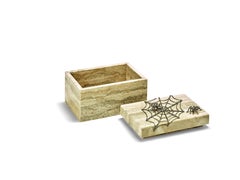 Scatola Travertino Grey Anne, Charlotte's Web di Giansanti Home x Bernard Delletrez