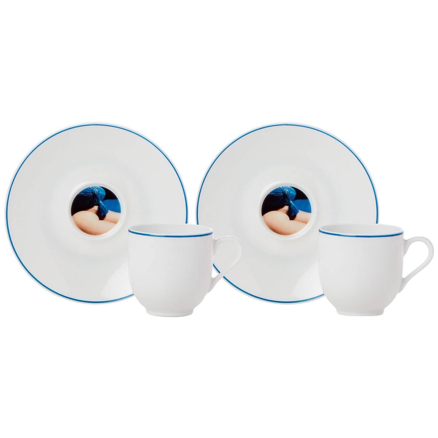 Box of 2 Porcelain Coffee Cups Collection Les Françaises  For Sale