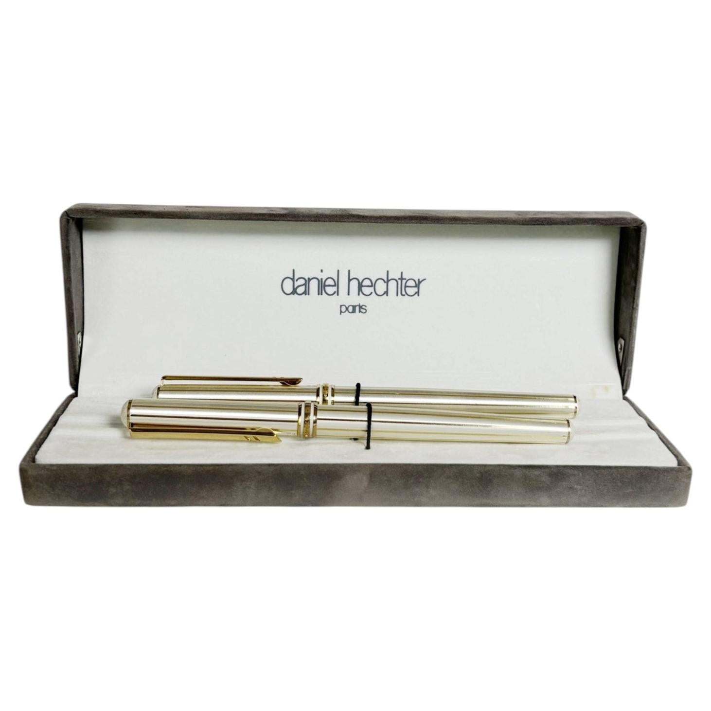 Box with 2 Daniel Hechter pens, France, 20th century For Sale