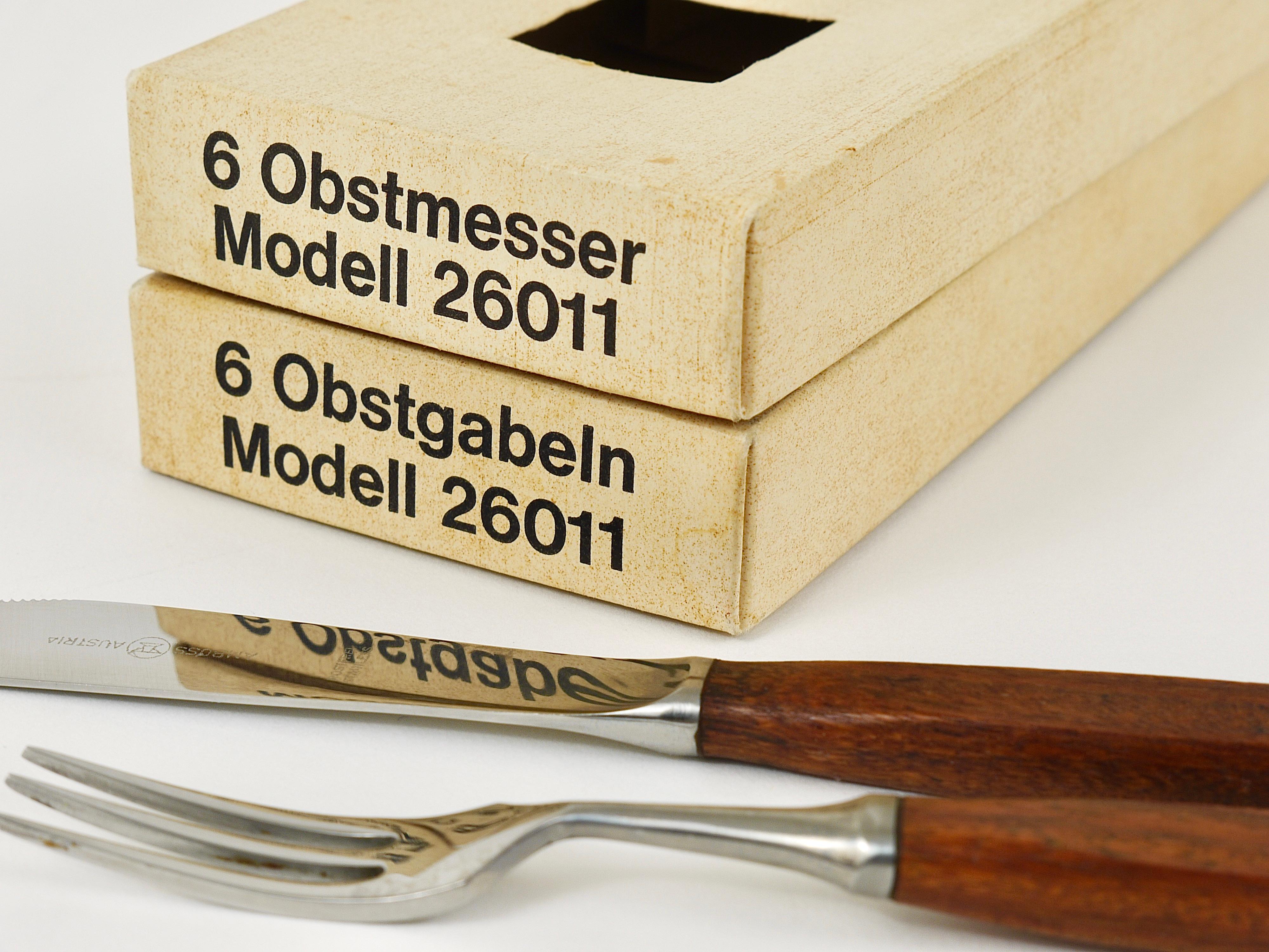 Autrichien 6 couteaux et 6 fourchettes amboss du milieu du siècle en boîte, couverts et couverts, Autriche, années 1950 en vente