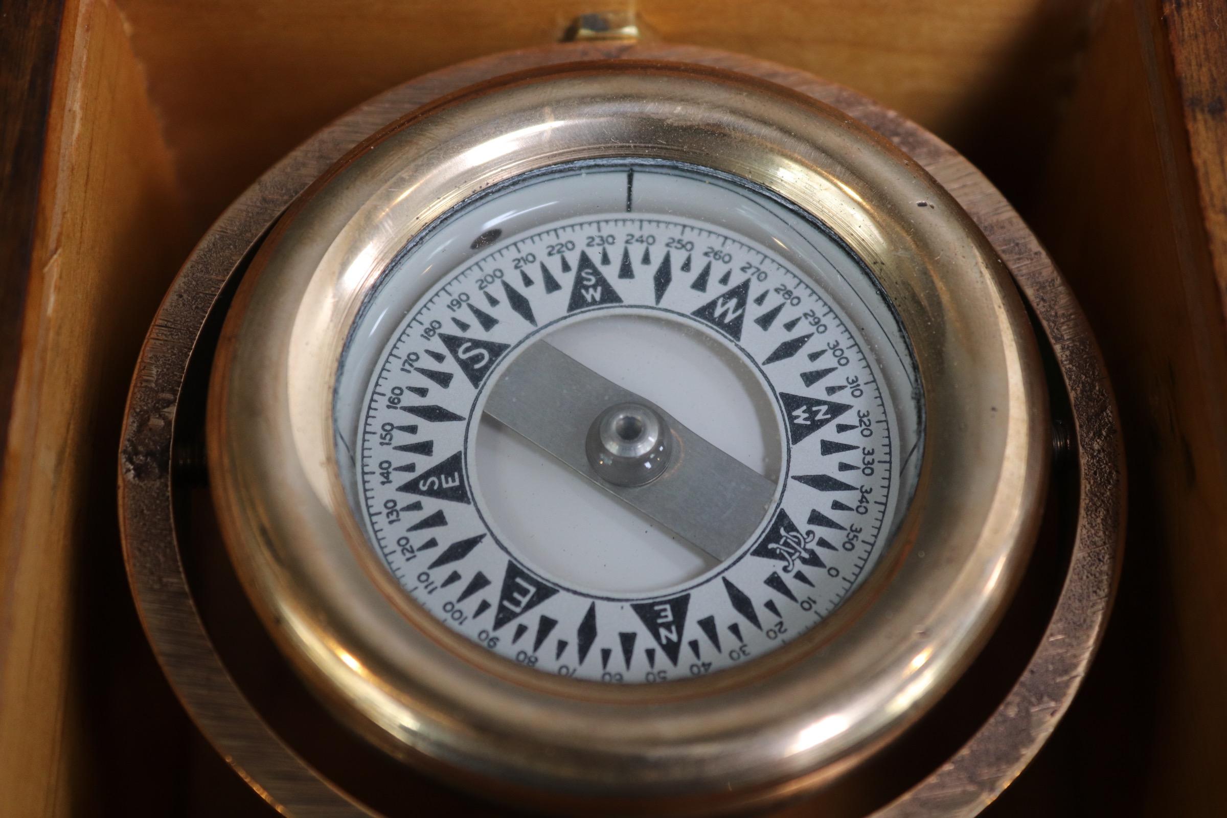 Brass Boxed Boat Compass by Wilcox Crittendon