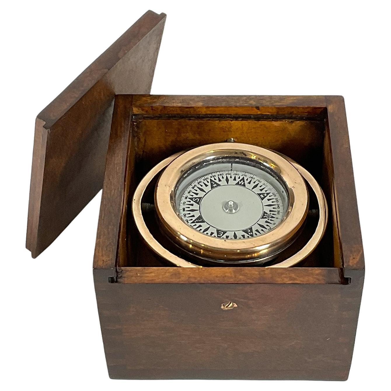 Boxed Boat Compass by Wilcox Crittendon For Sale