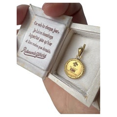 Boxed French Vintage Augis “more than yesterday less than tomorrow” 18k Gold Med