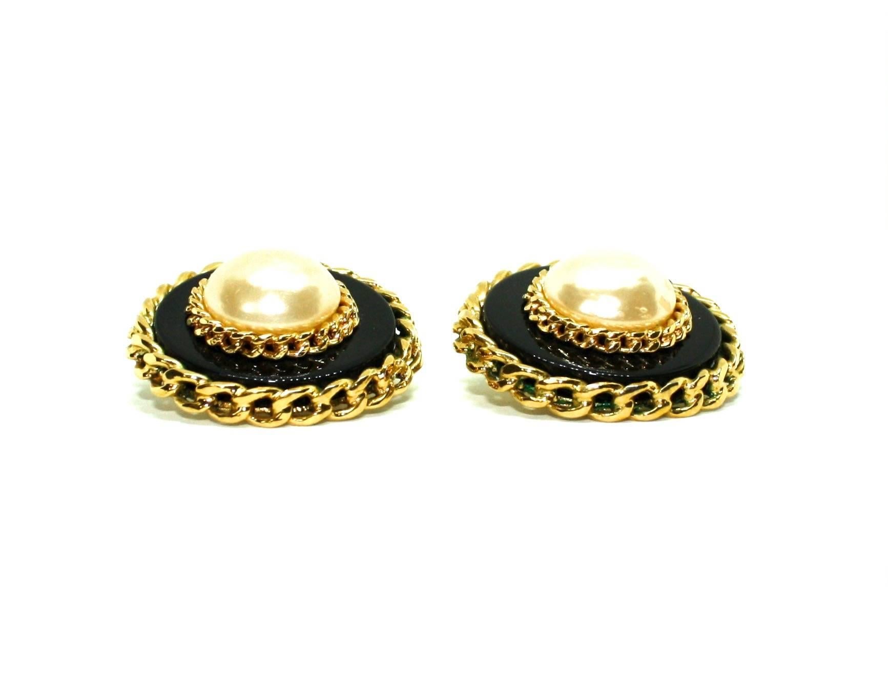 Boxed Large Clip Earrings by Chanel In Good Condition In Rushden, GB