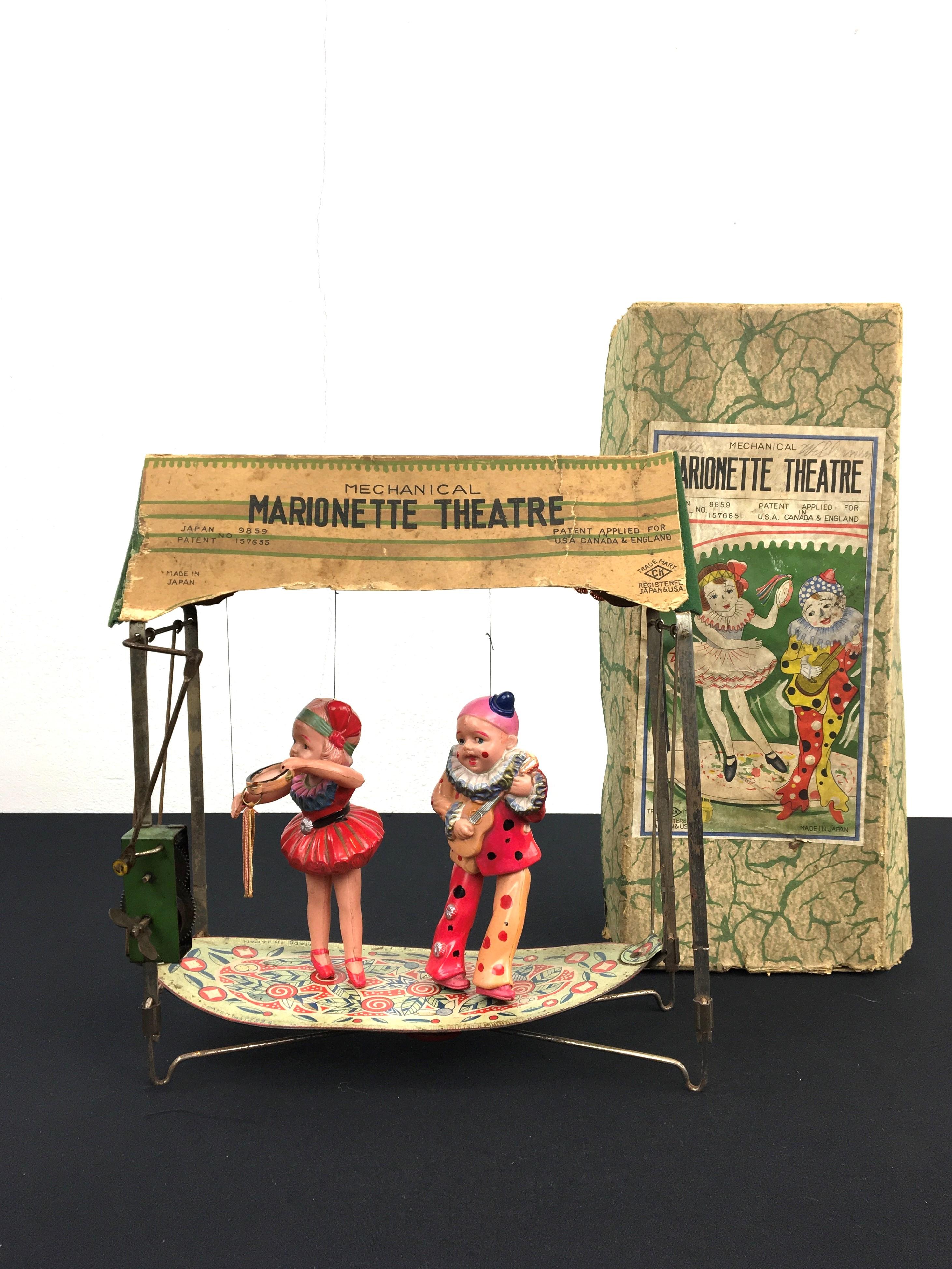 Art Deco Boxed Marionette Theatre Toy, Early 20th Century