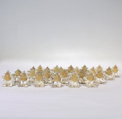 Garrard & Co.: 24er-Set in Schachtelfassung Platzkartenhalter für Trauben aus Sterlingsilber