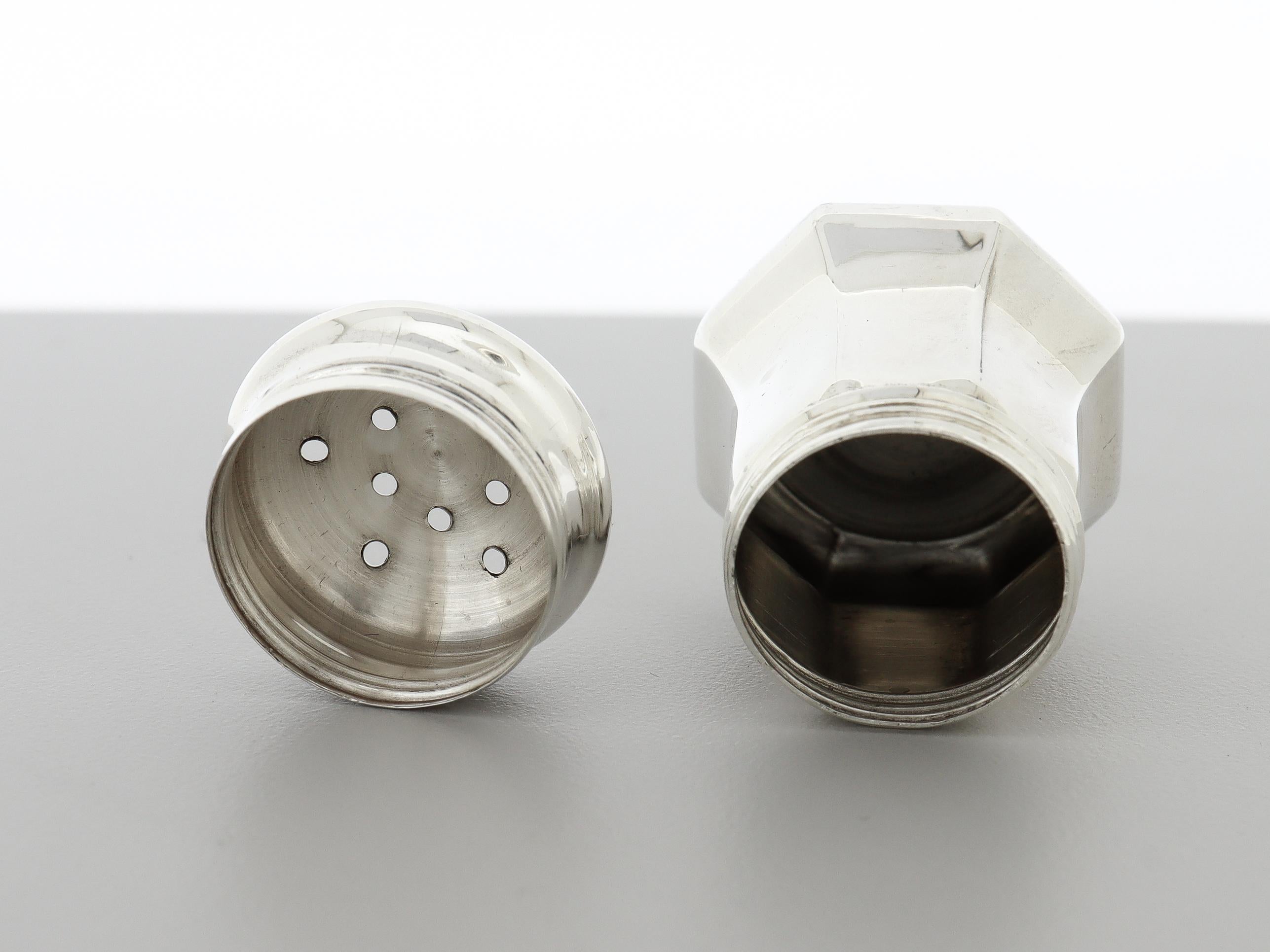 Boxed Set of 8 Cartier Sterling Silver Salt & Pepper Shakers For Sale 9