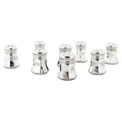 Boxed Set of 8 Cartier Sterling Silver Salt & Pepper Shakers