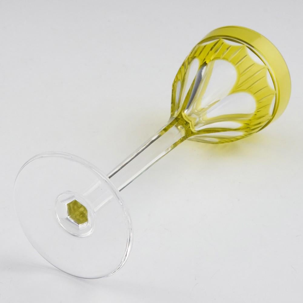Liqueur Glasses - Set of Eight Uranium Cut to Clear by Laing Glasgow 1