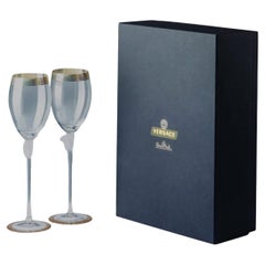 Boîte de quatre verres à vin blancs Medusa D'Or Studio-Line de Versace