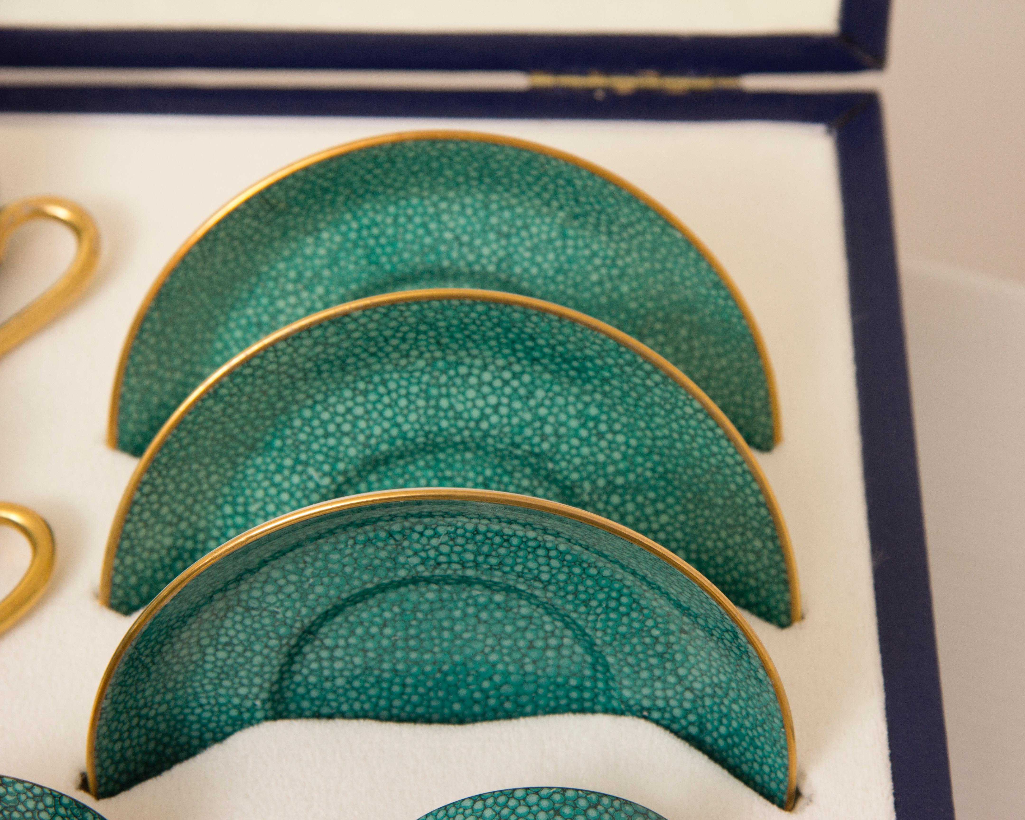 British Boxed Set of Six Coffee Cups and Saucers by T Goode & Co