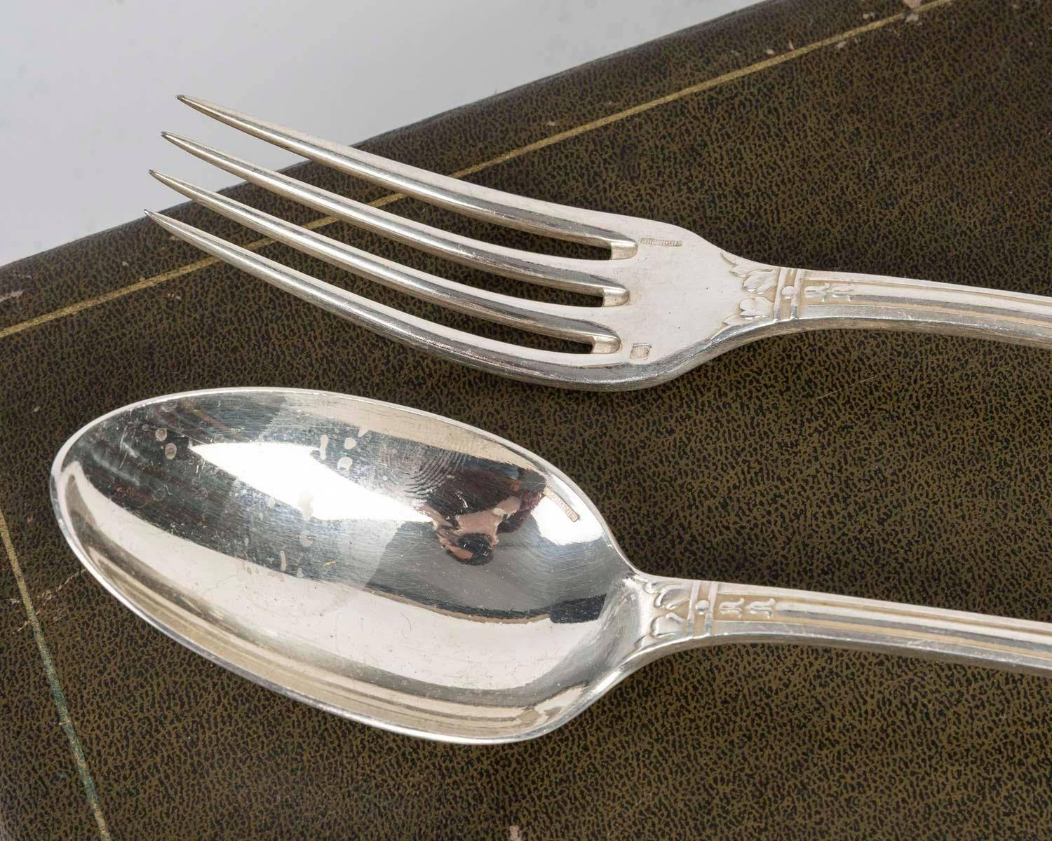 20th Century Boxed Set, Silver-Plated Dinner Services, Menagère in its Box. For Sale