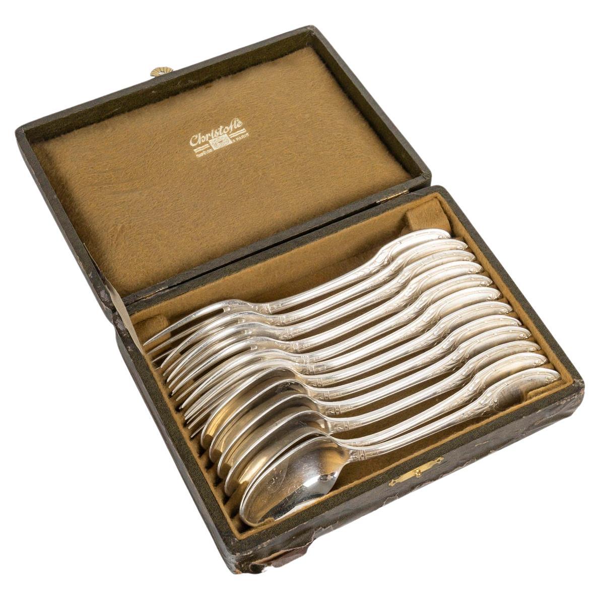 Boxed Set, Silver-Plated Dinner Services, Menagère in its Box. For Sale