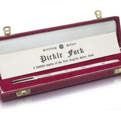 Boxed Sterling Silver Pickle Fork by Francis Howard, London 1976