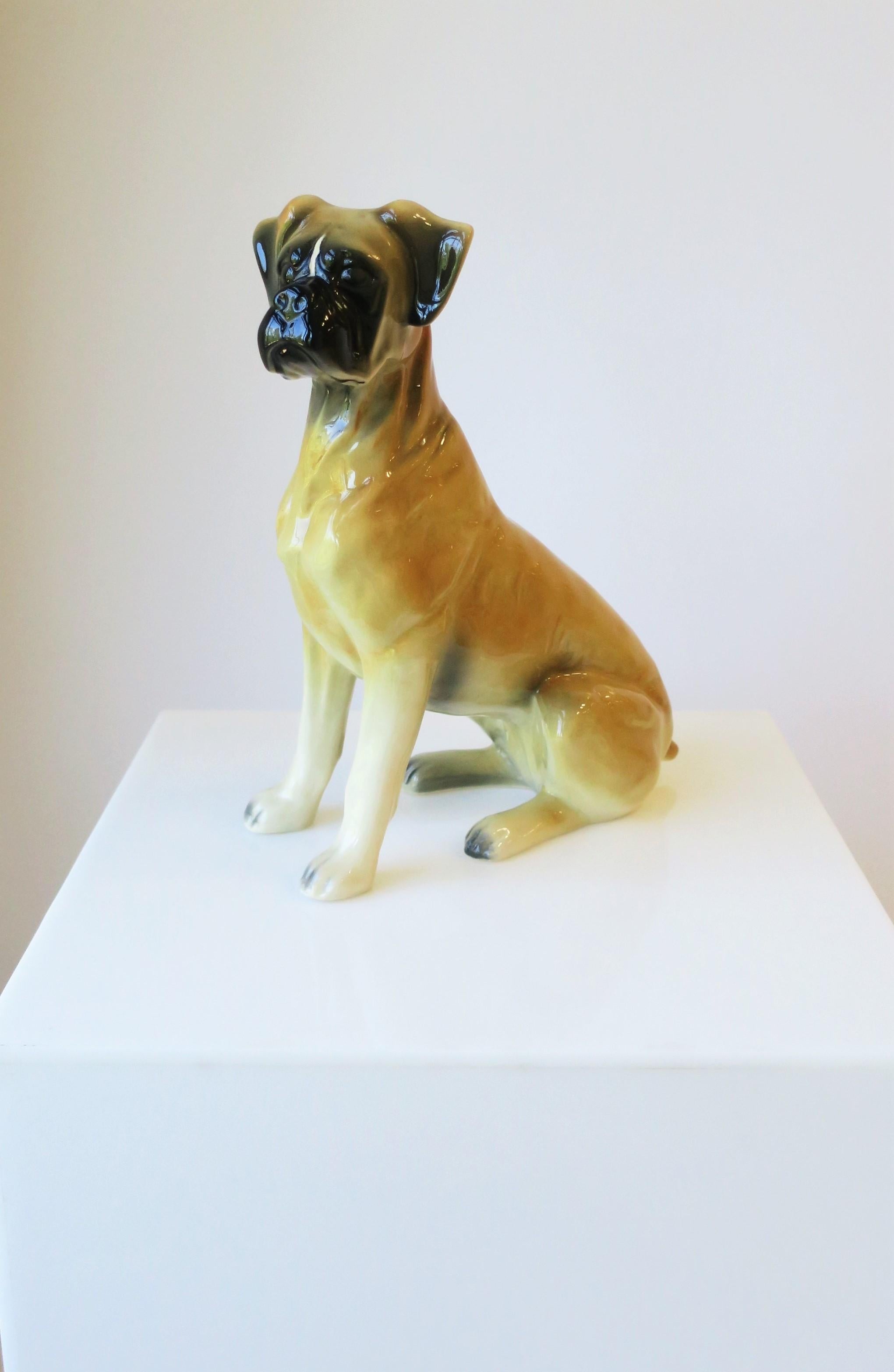 statuette marble chips Figurine boxer puppy