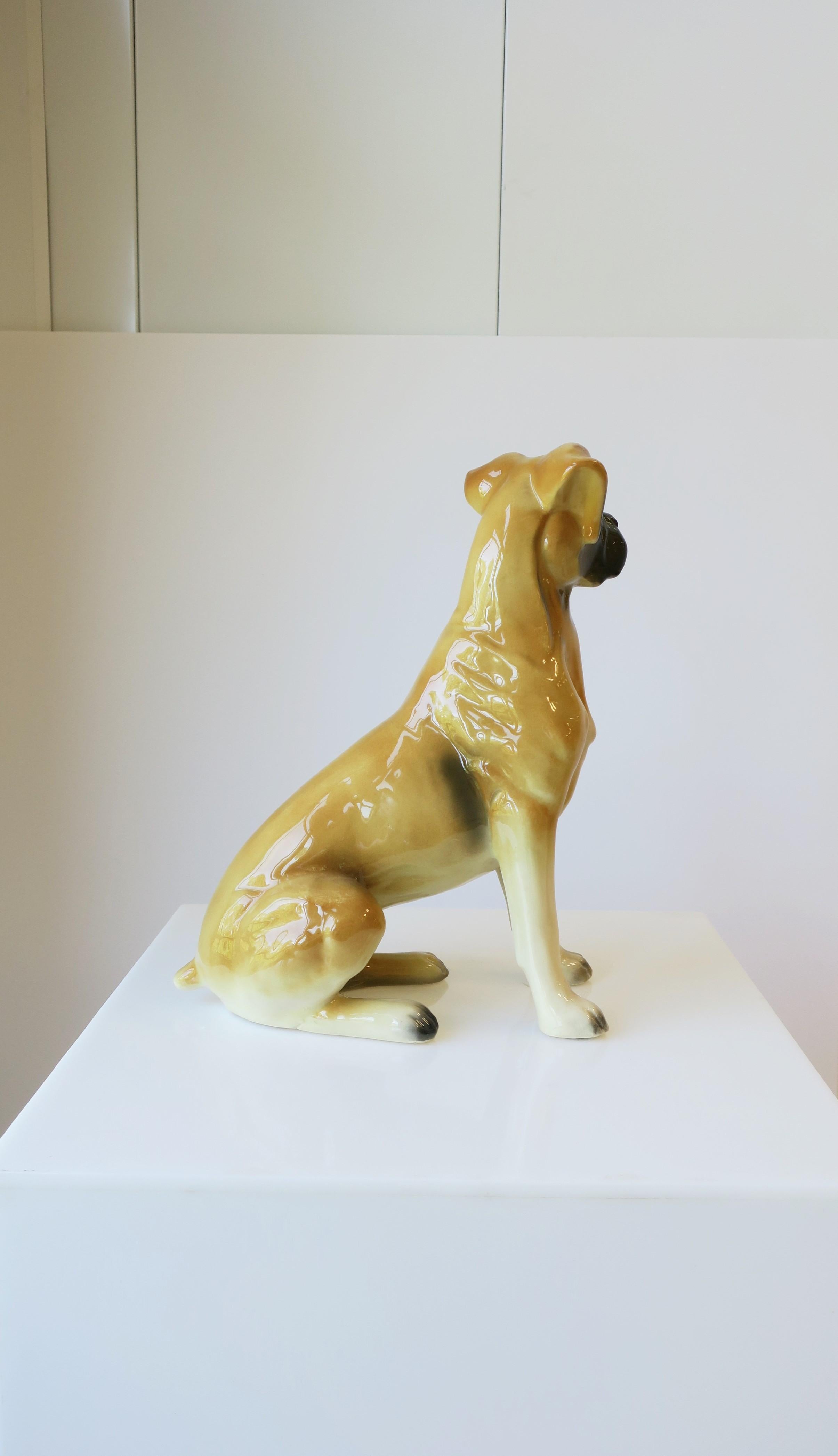 Glazed Ceramic Boxer Dog For Sale