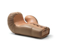 Boxing Glove, Leather Left Lounge Chair, Contemporary Design